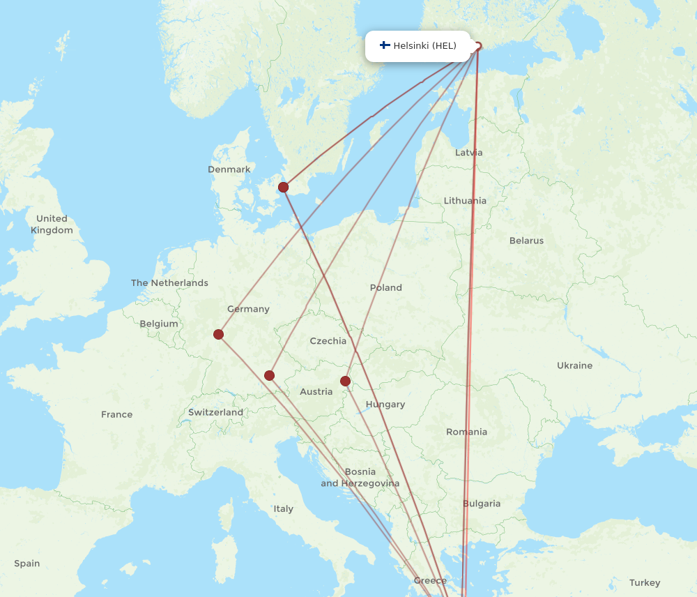 CHQ to HEL flights and routes map