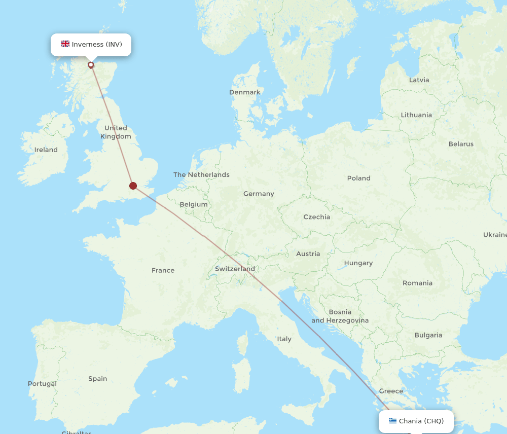 CHQ-INV flight routes