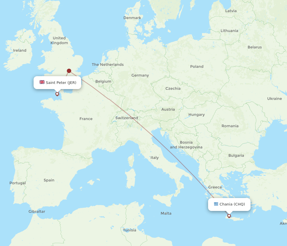 CHQ-JER flight routes