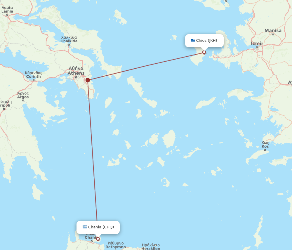 CHQ-JKH flight routes