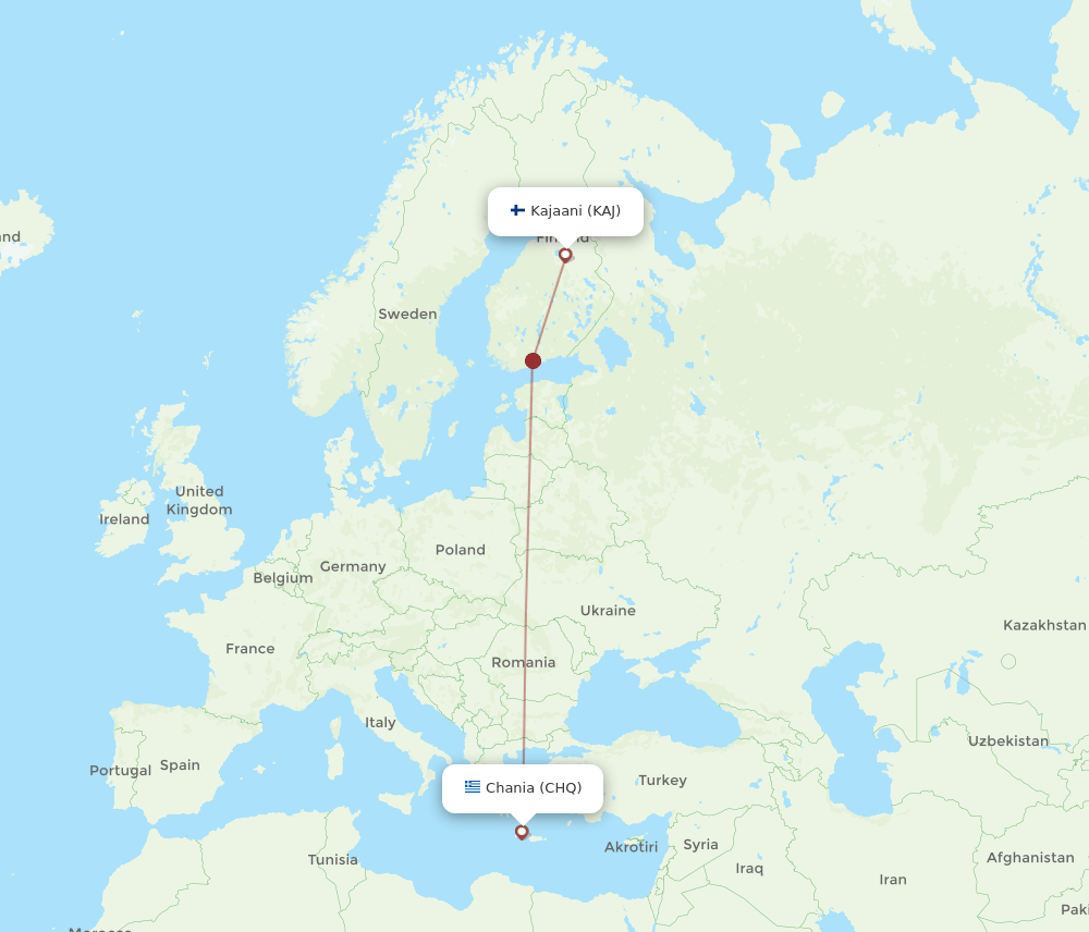 CHQ-KAJ flight routes