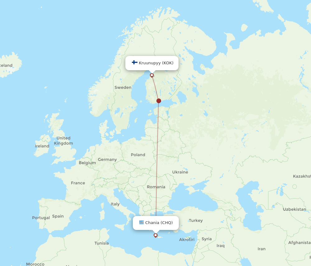 KOK to CHQ flights and routes map