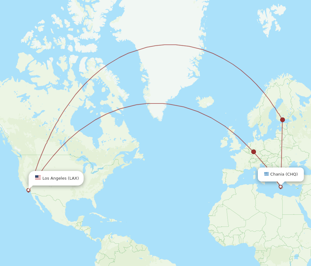 CHQ-LAX flight routes