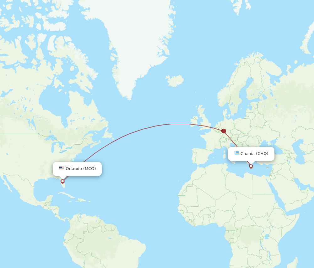 CHQ-MCO flight routes