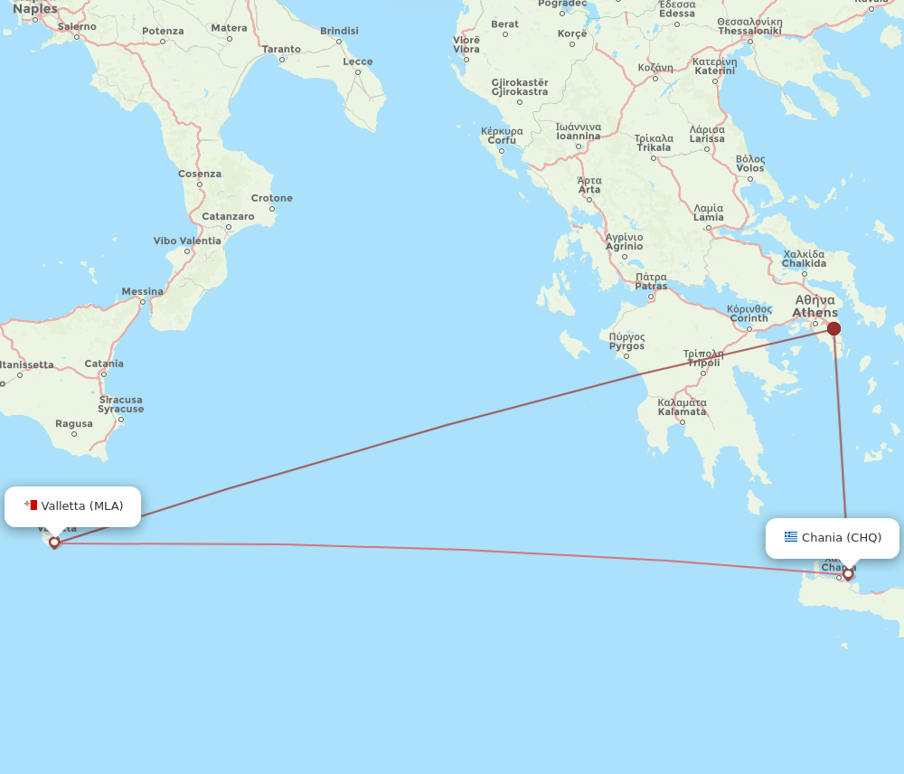 CHQ-MLA flight routes