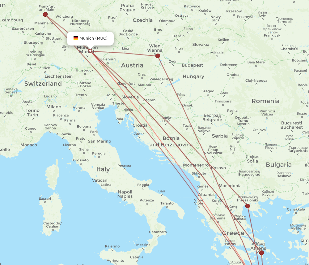CHQ to MUC flights and routes map