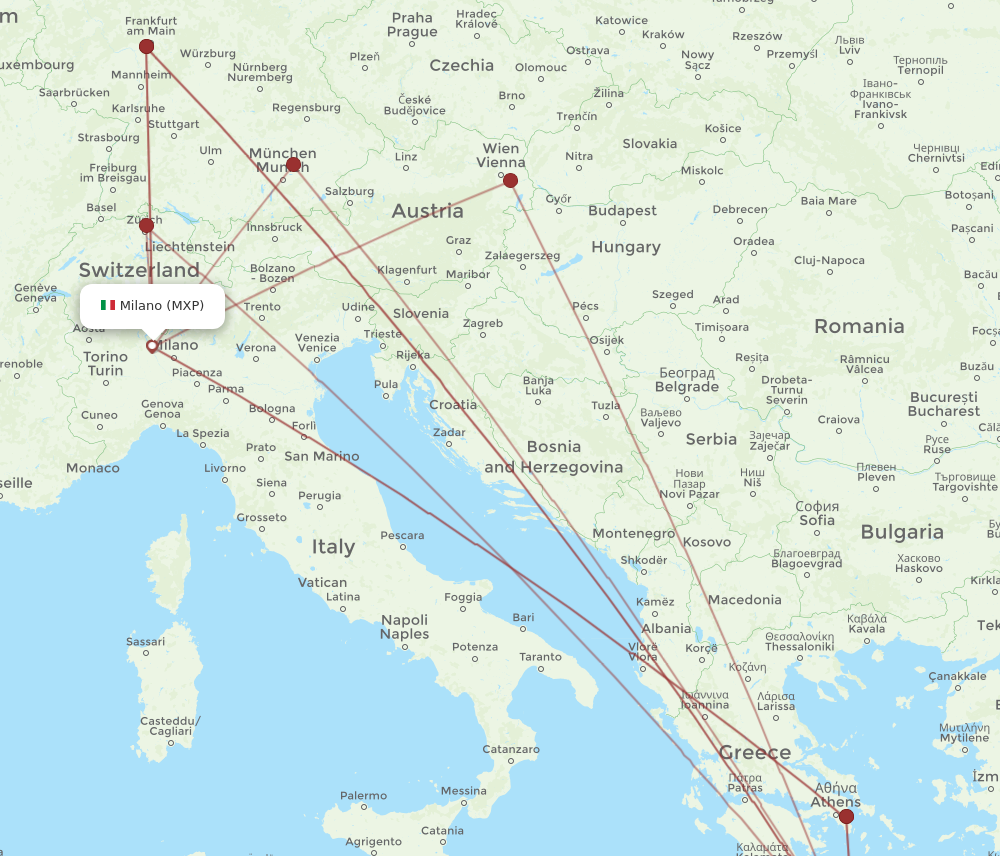 CHQ to MXP flights and routes map