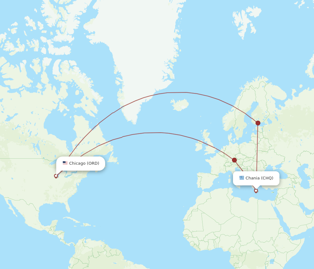 CHQ-ORD flight routes
