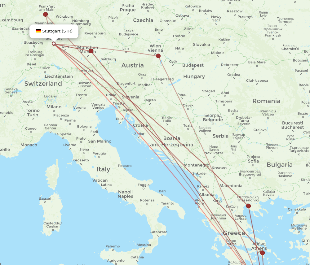 CHQ-STR flight routes
