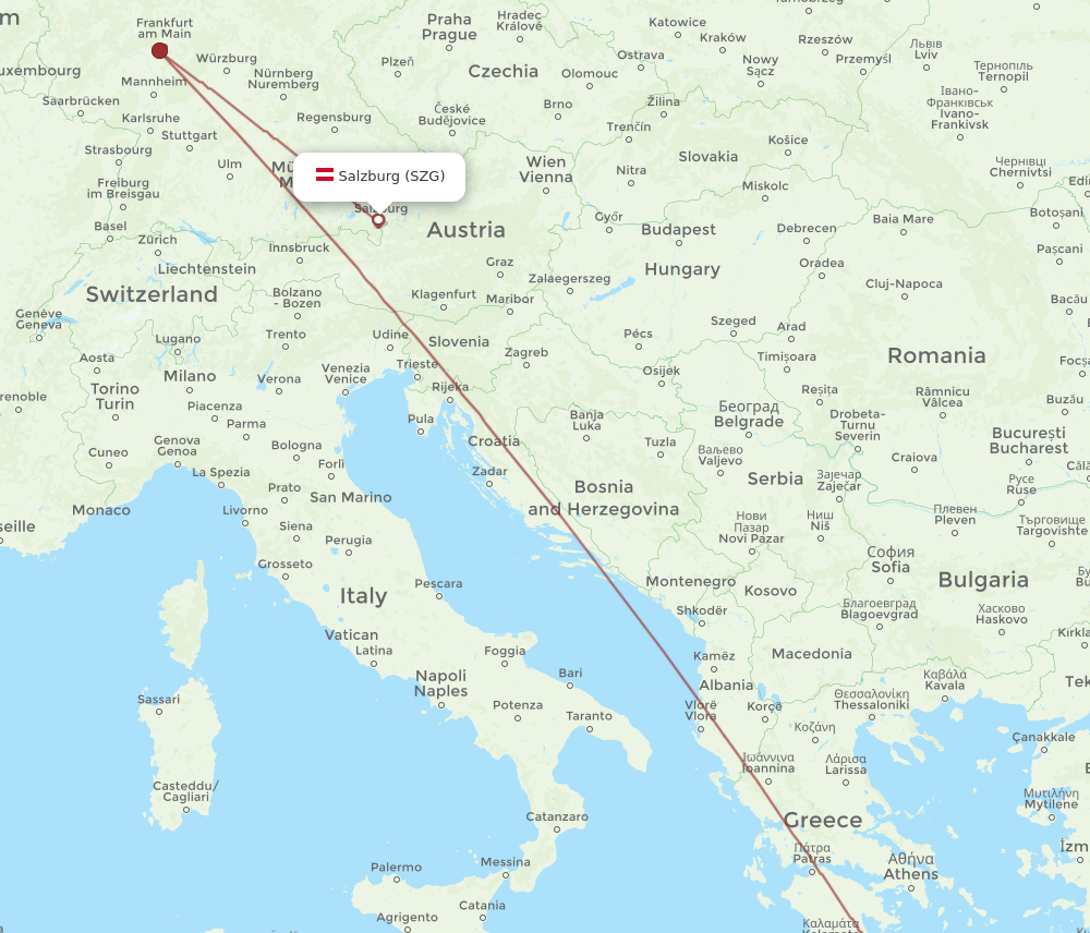 CHQ to SZG flights and routes map