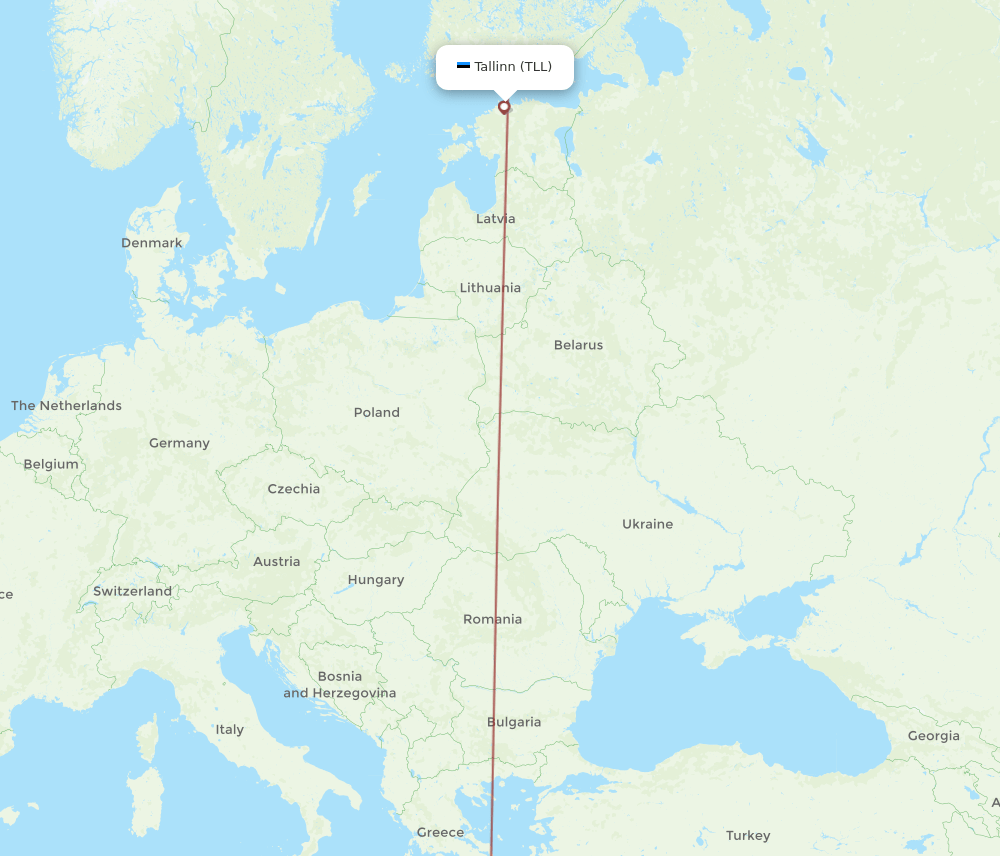 CHQ to TLL flights and routes map