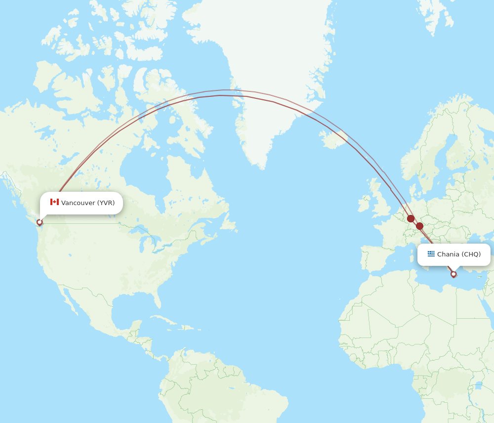 CHQ-YVR flight routes