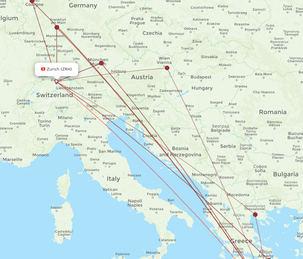 CHQ-ZRH flight routes
