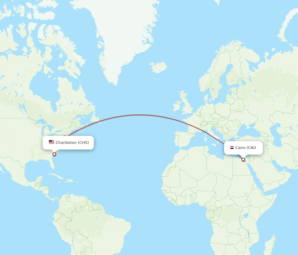 CHS-CAI flight routes