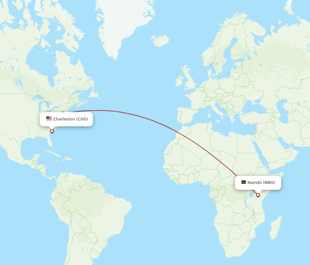 CHS-NBO flight routes