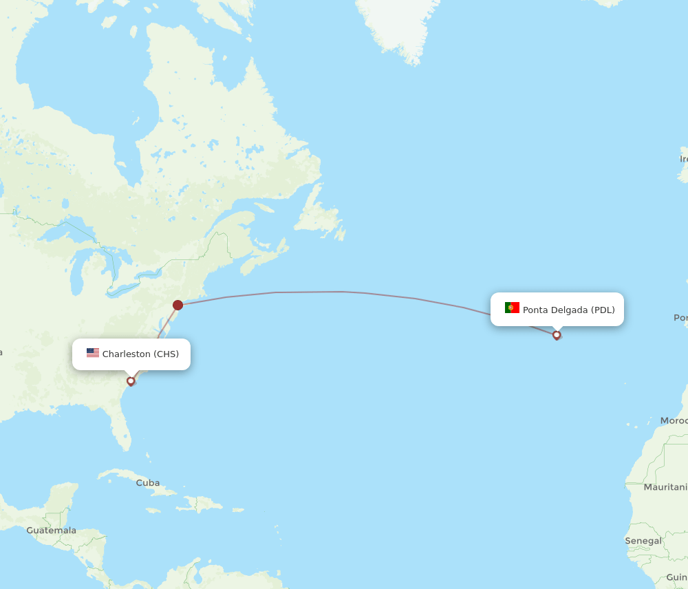 CHS-PDL flight routes