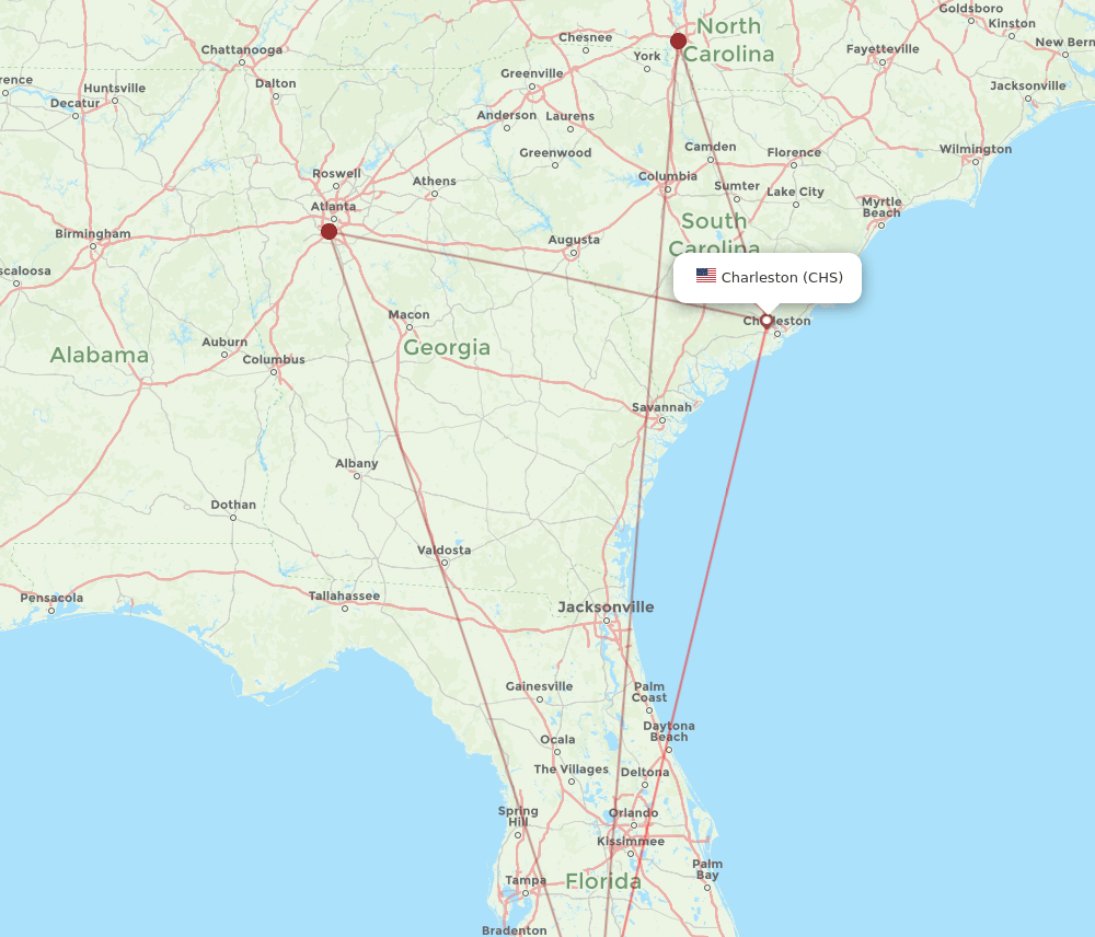 CHS-RSW flight routes