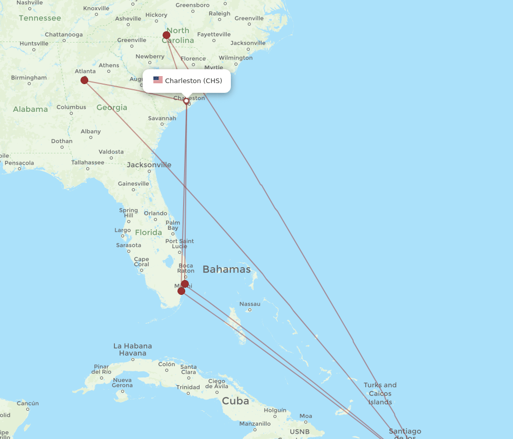 CHS-SDQ flight routes