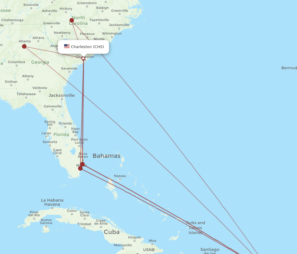 CHS-SJU flight routes