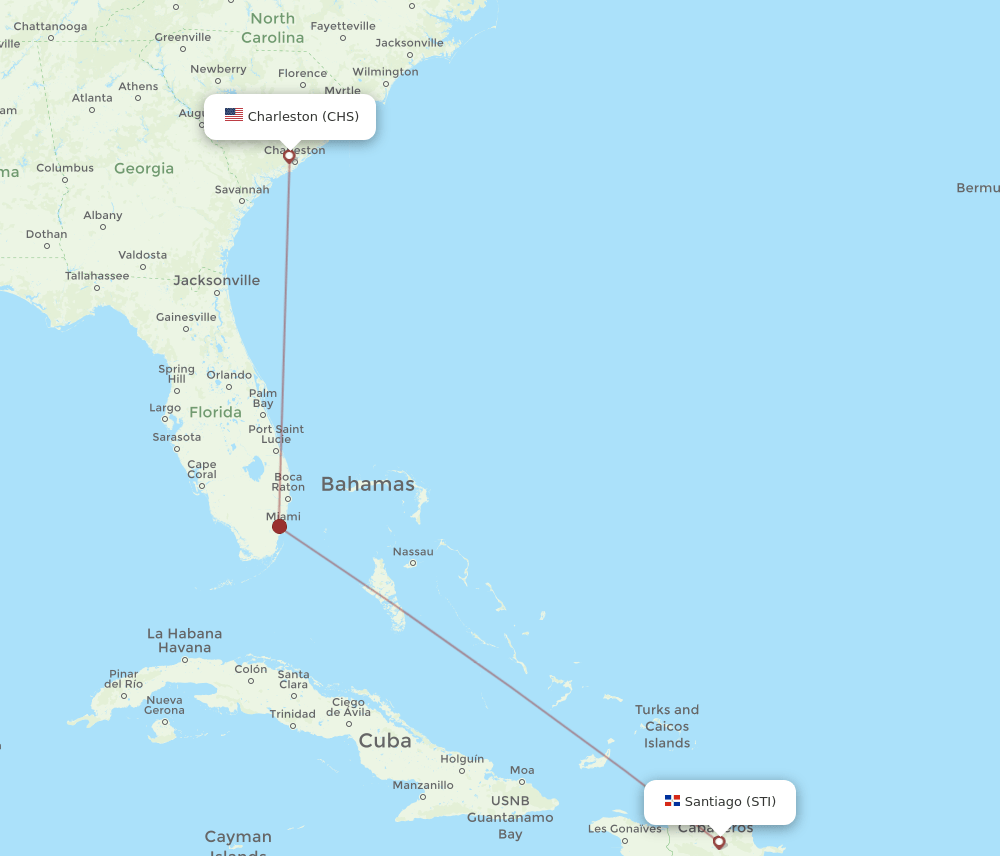 CHS-STI flight routes