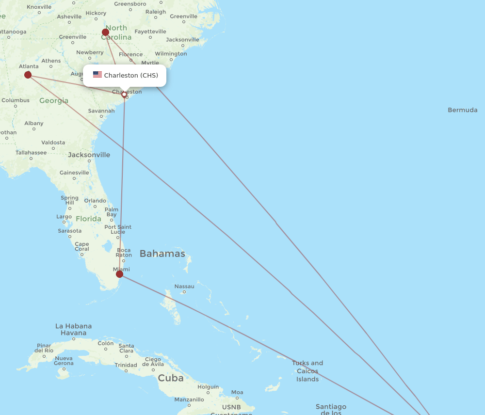 CHS-STT flight routes