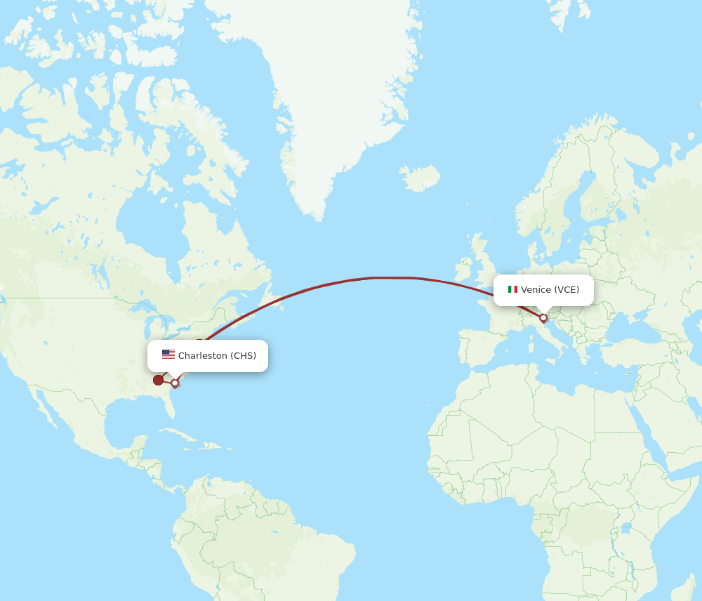 CHS-VCE flight routes