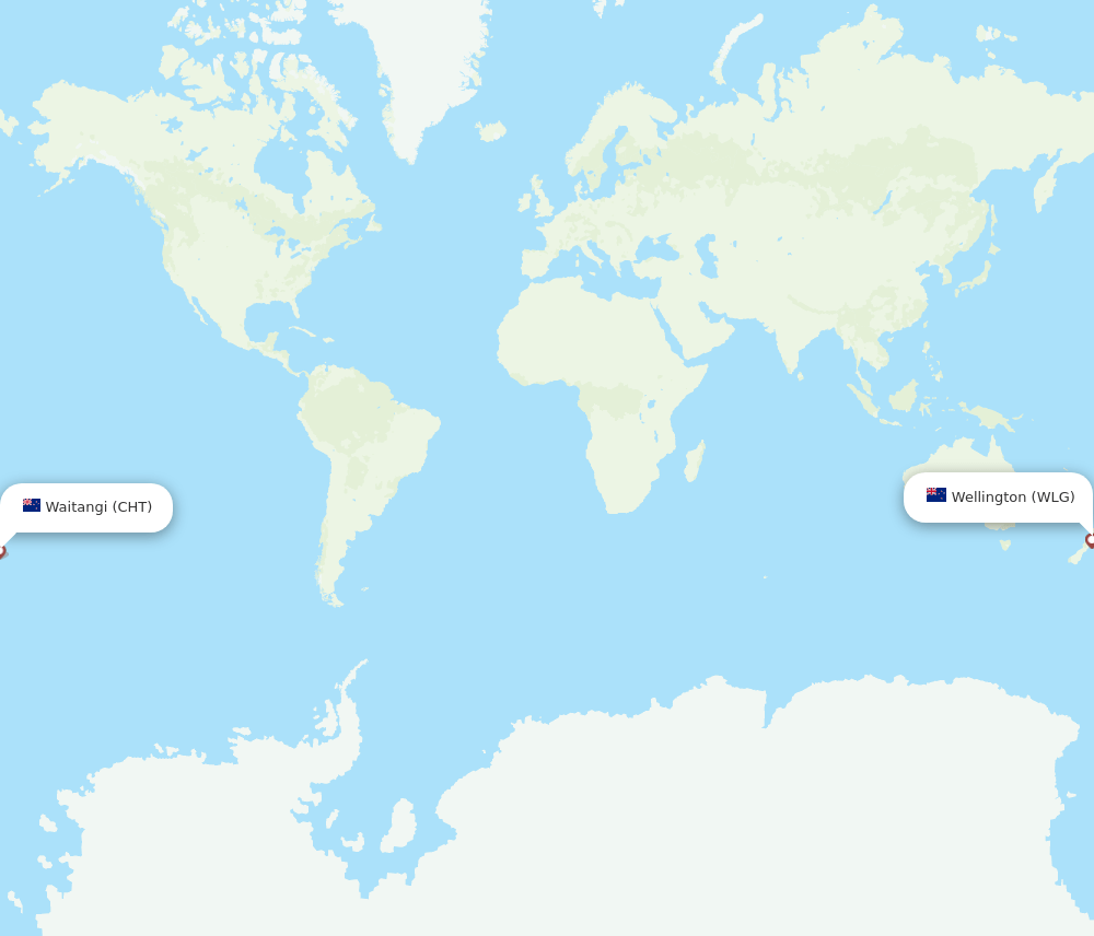 CHT to WLG flights and routes map