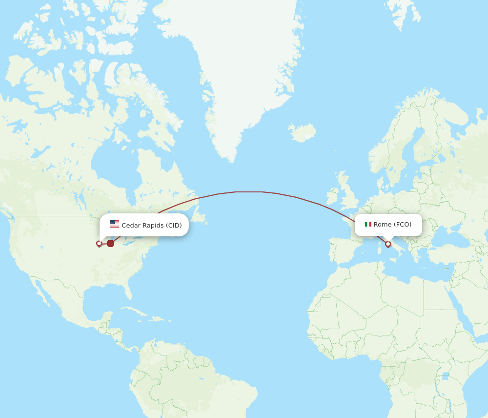 CID-FCO flight routes