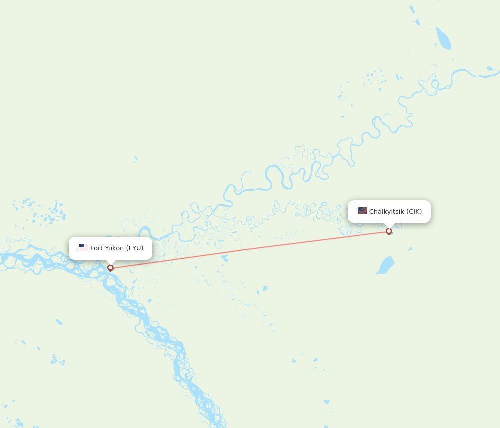 CIK to FYU flights and routes map