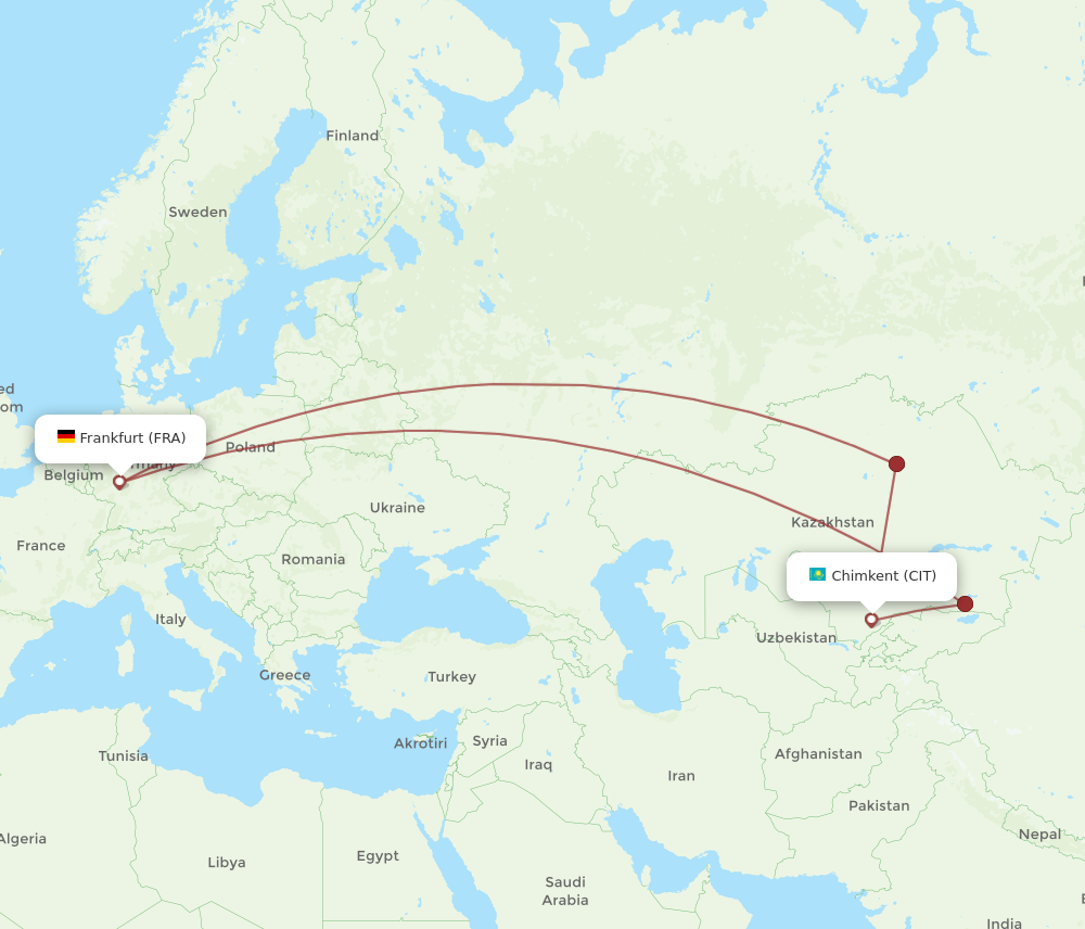 CIT to FRA flights and routes map