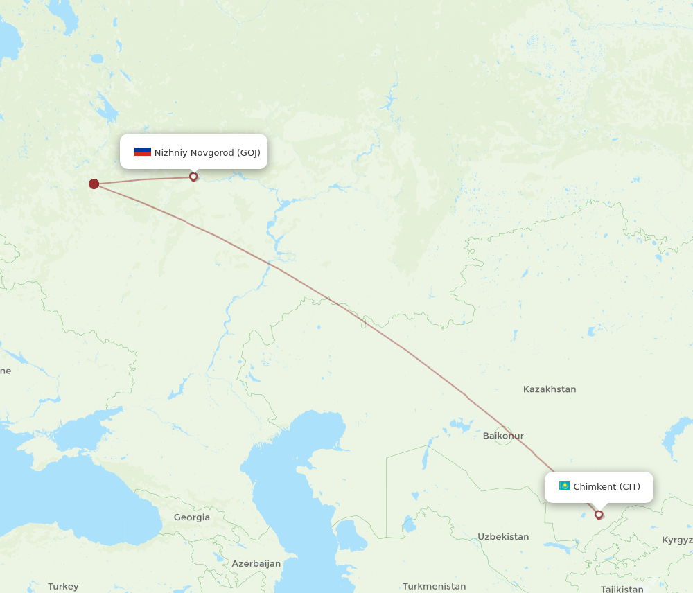 CIT-GOJ flight routes