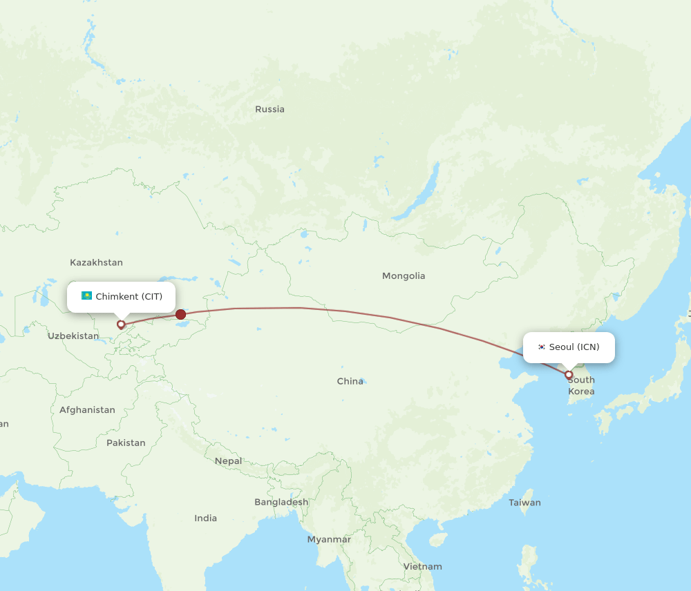 CIT-ICN flight routes