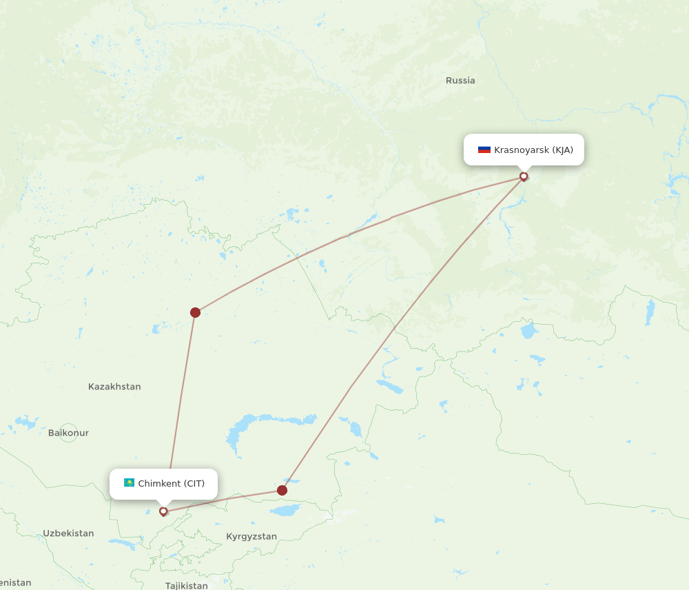 CIT-KJA flight routes