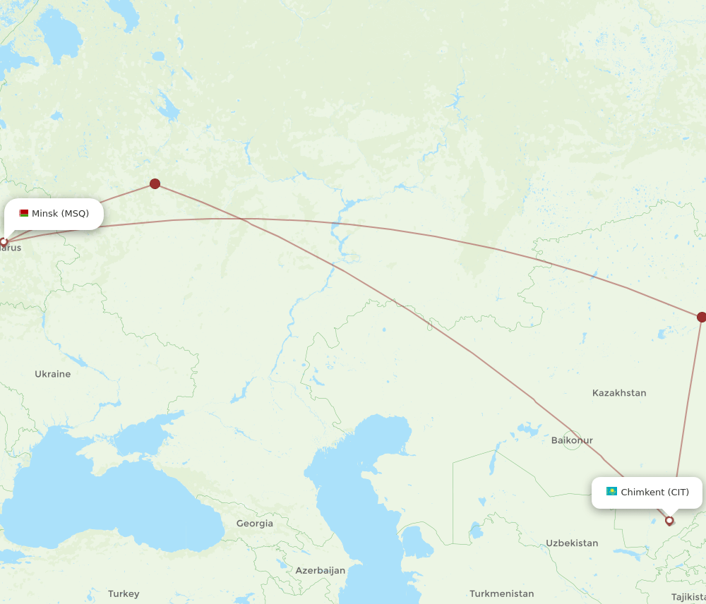 CIT-MSQ flight routes