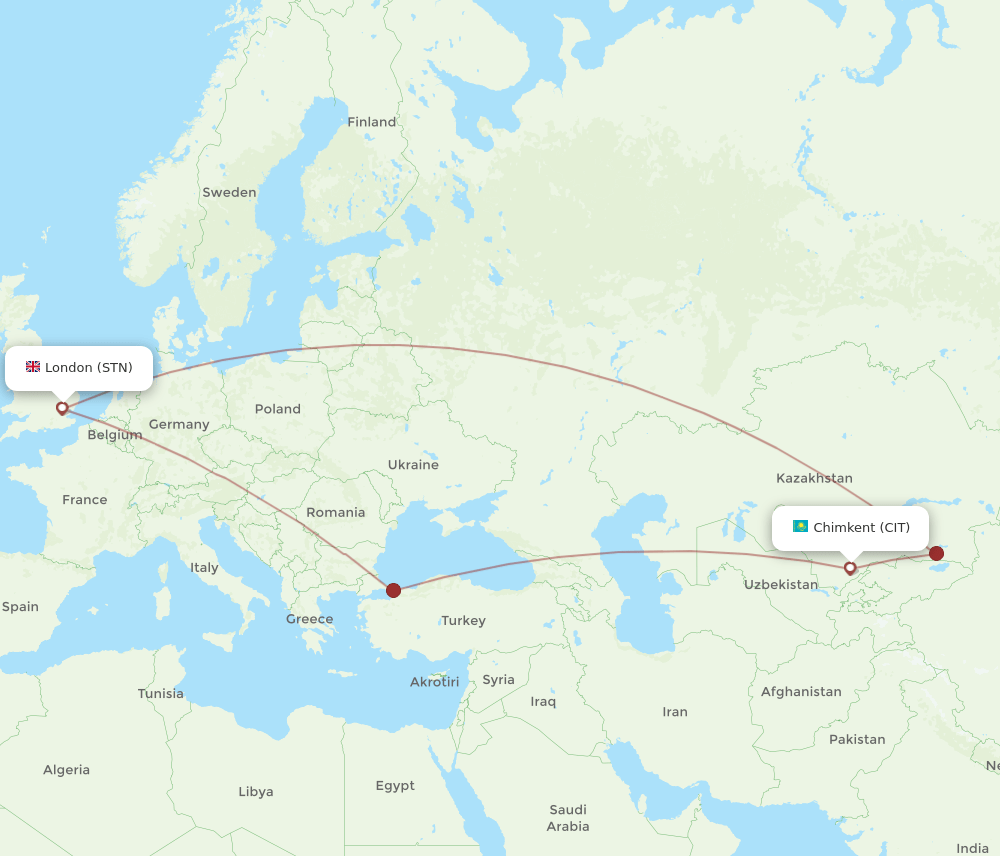 CIT-STN flight routes
