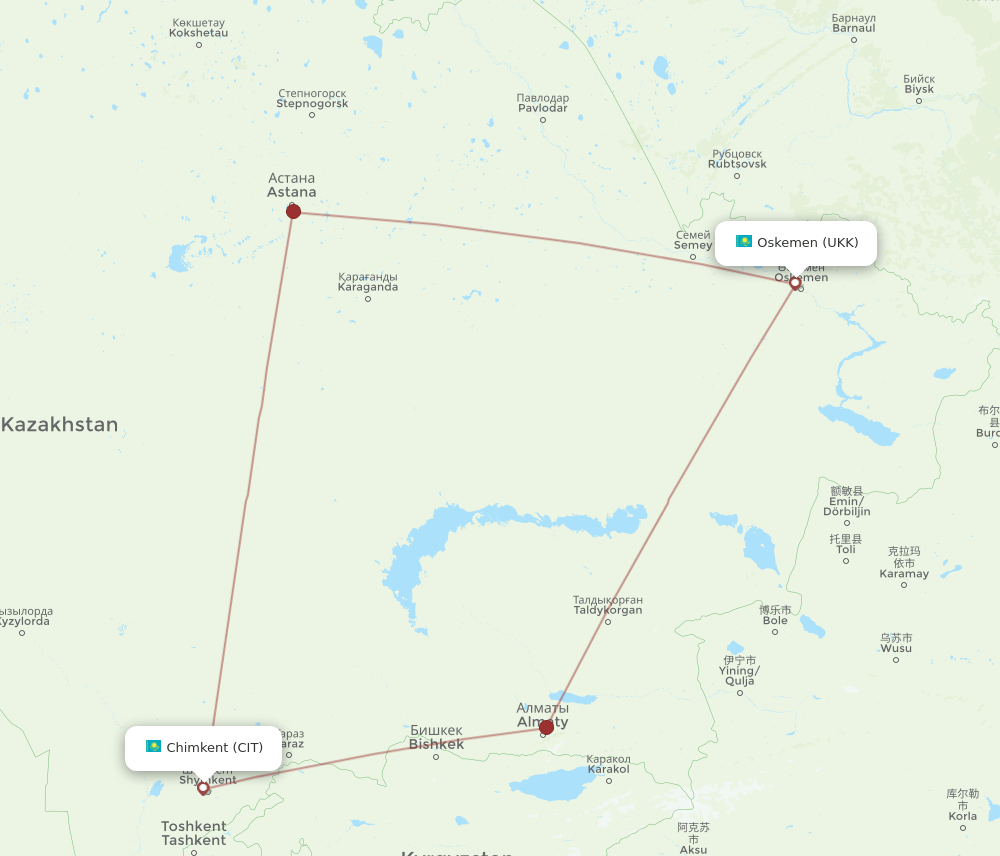 CIT-UKK flight routes
