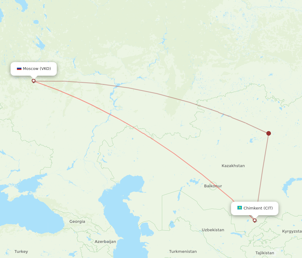 CIT to VKO flights and routes map