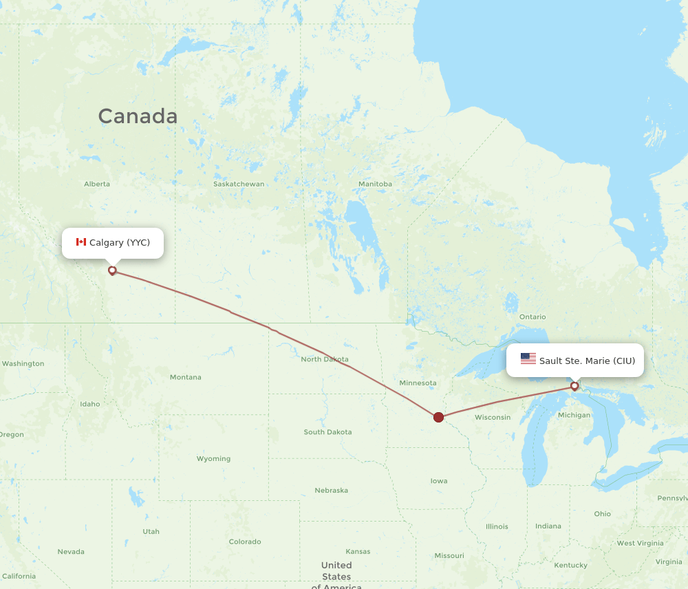 CIU-YYC flight routes