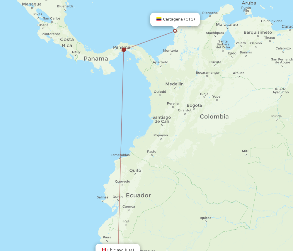 CIX-CTG flight routes