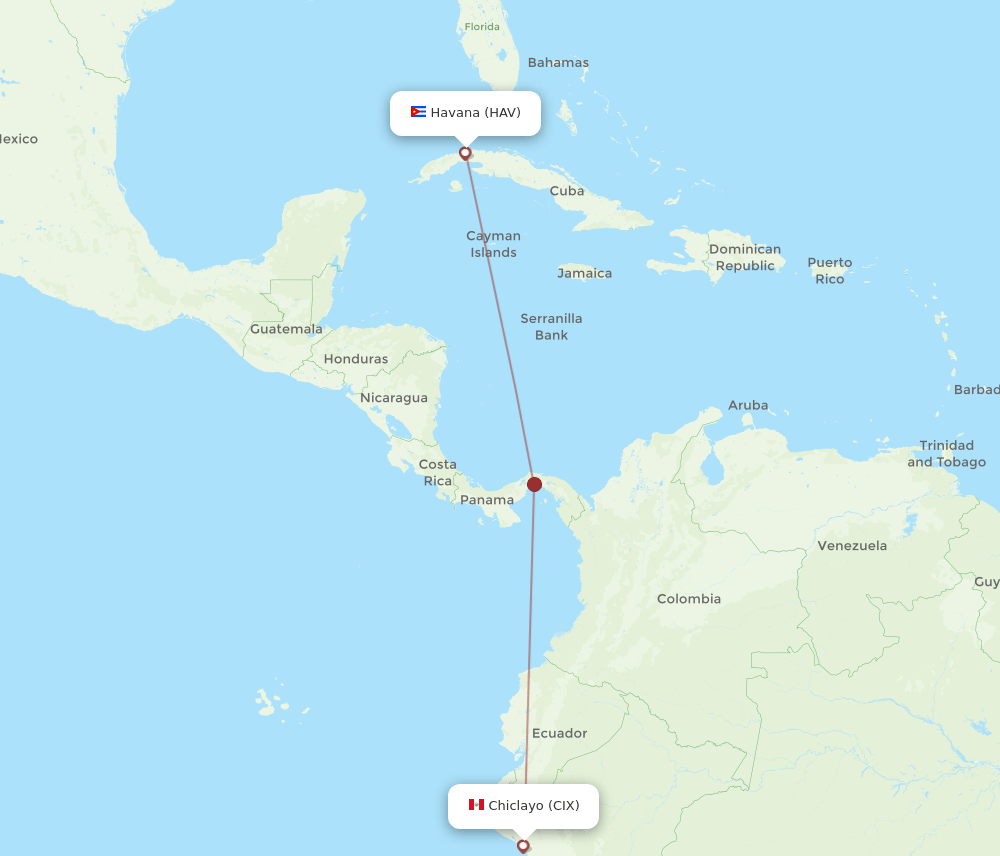 CIX-HAV flight routes