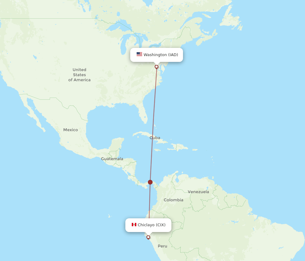 CIX-IAD flight routes