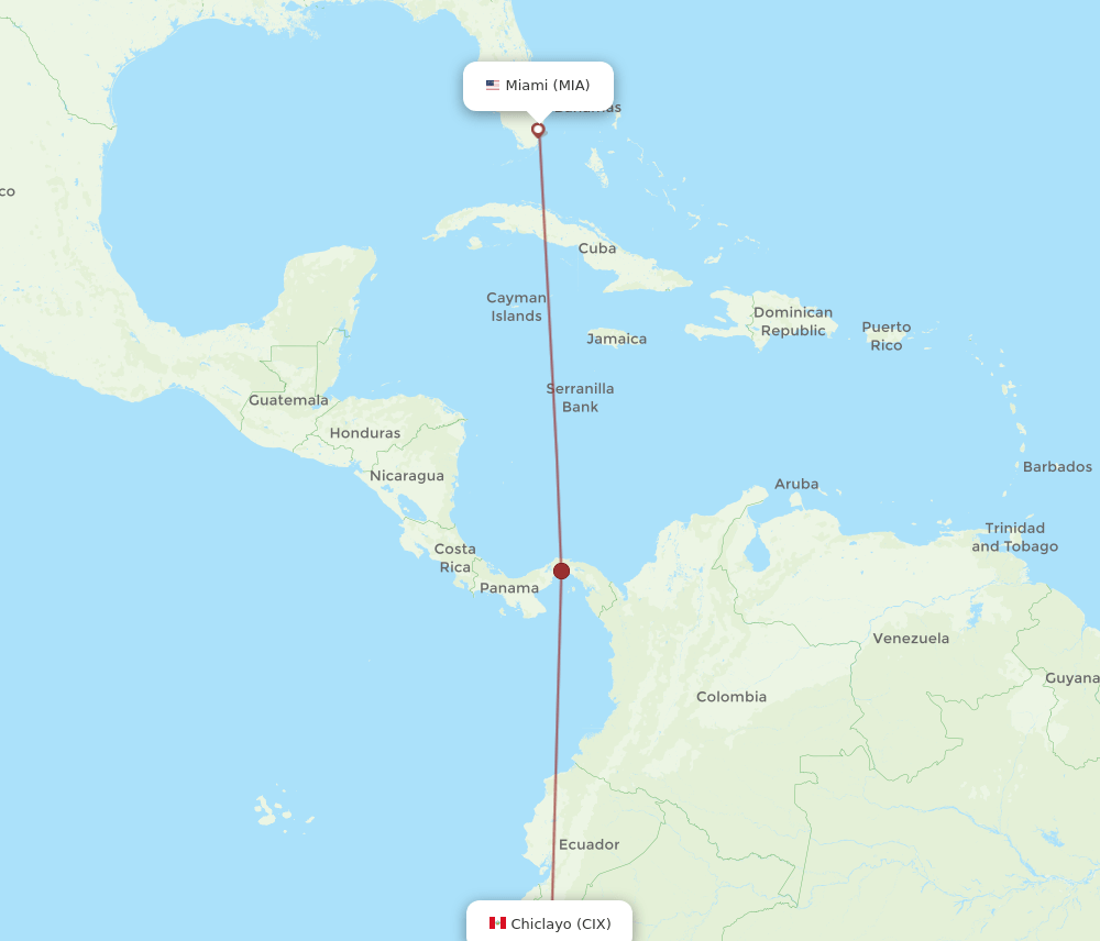 CIX-MIA flight routes