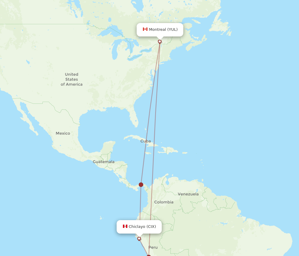 CIX-YUL flight routes