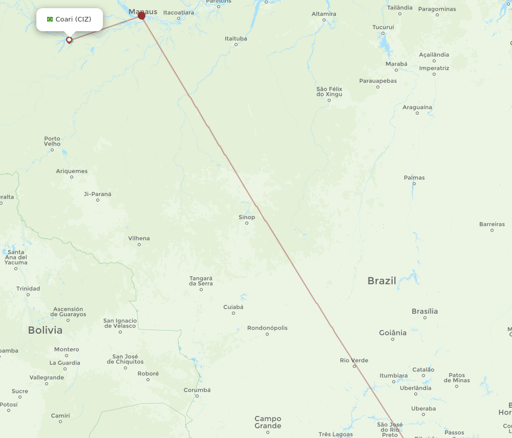 CIZ-VCP flight routes