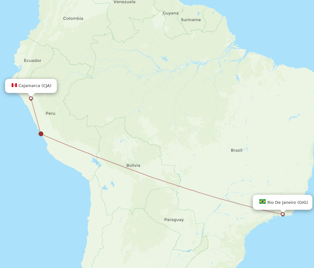 CJA-GIG flight routes