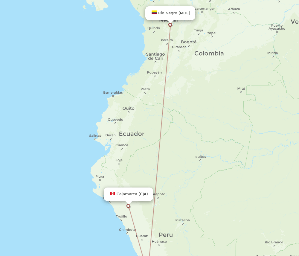 MDE to CJA flights and routes map