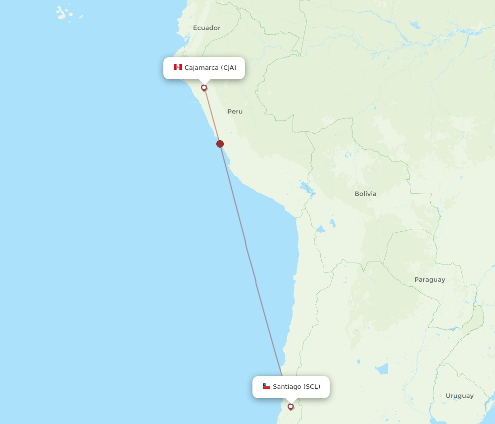 CJA to SCL flights and routes map