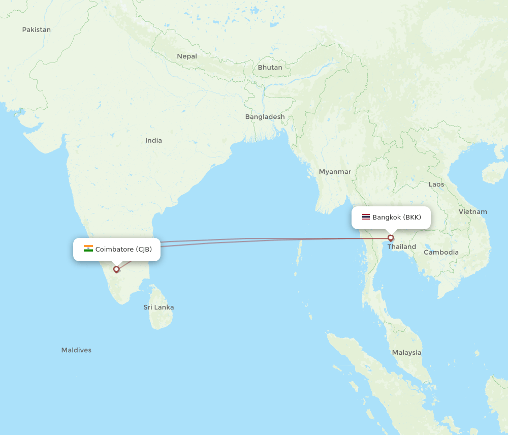 CJB-BKK flight routes