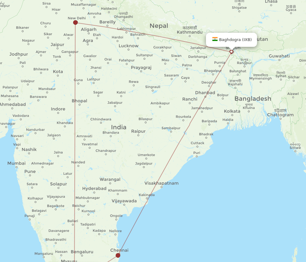 CJB-IXB flight routes