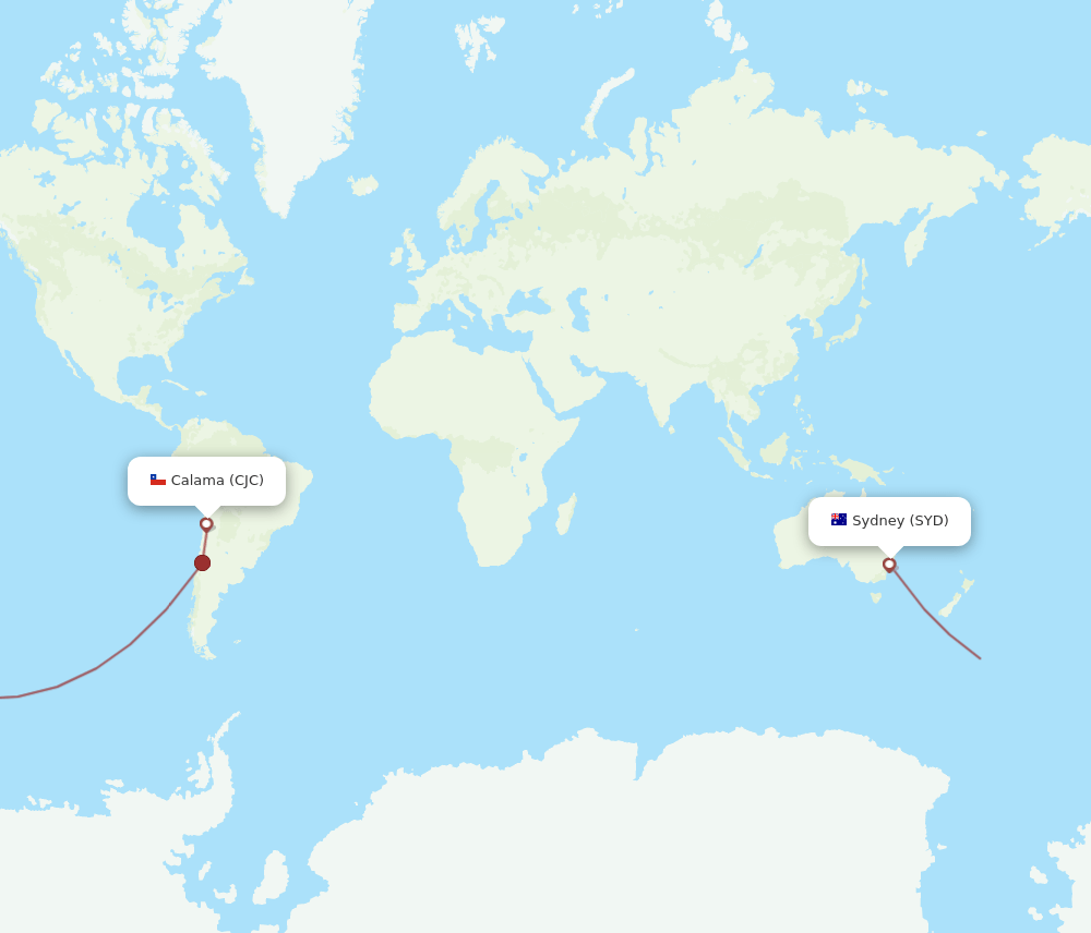 CJC-SYD flight routes